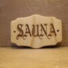 Sauna_pienikylttihevi Ovikyltti Sauna 18x12 cm gootti